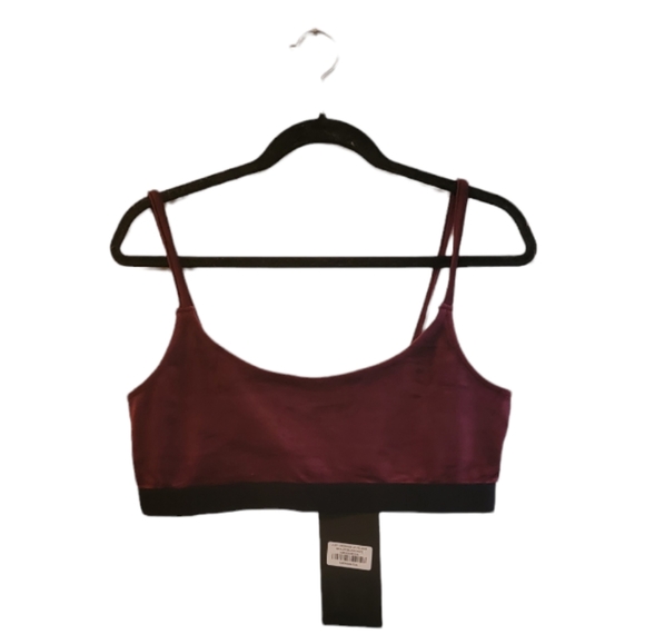 Killstar Other - Burgundy and Black Killstar Women's Just Cropped Up Velour Bralette